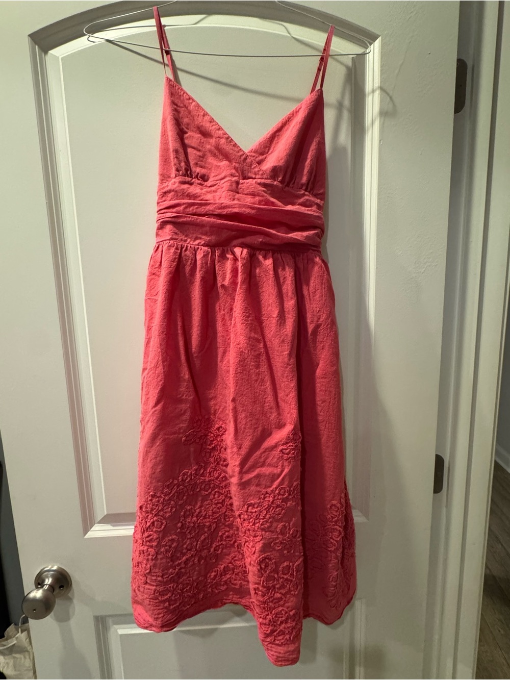 Max studio Pink Spaghetti Strap embellished Midi Dress size M